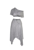Allured twist skirt co-ord set - grey