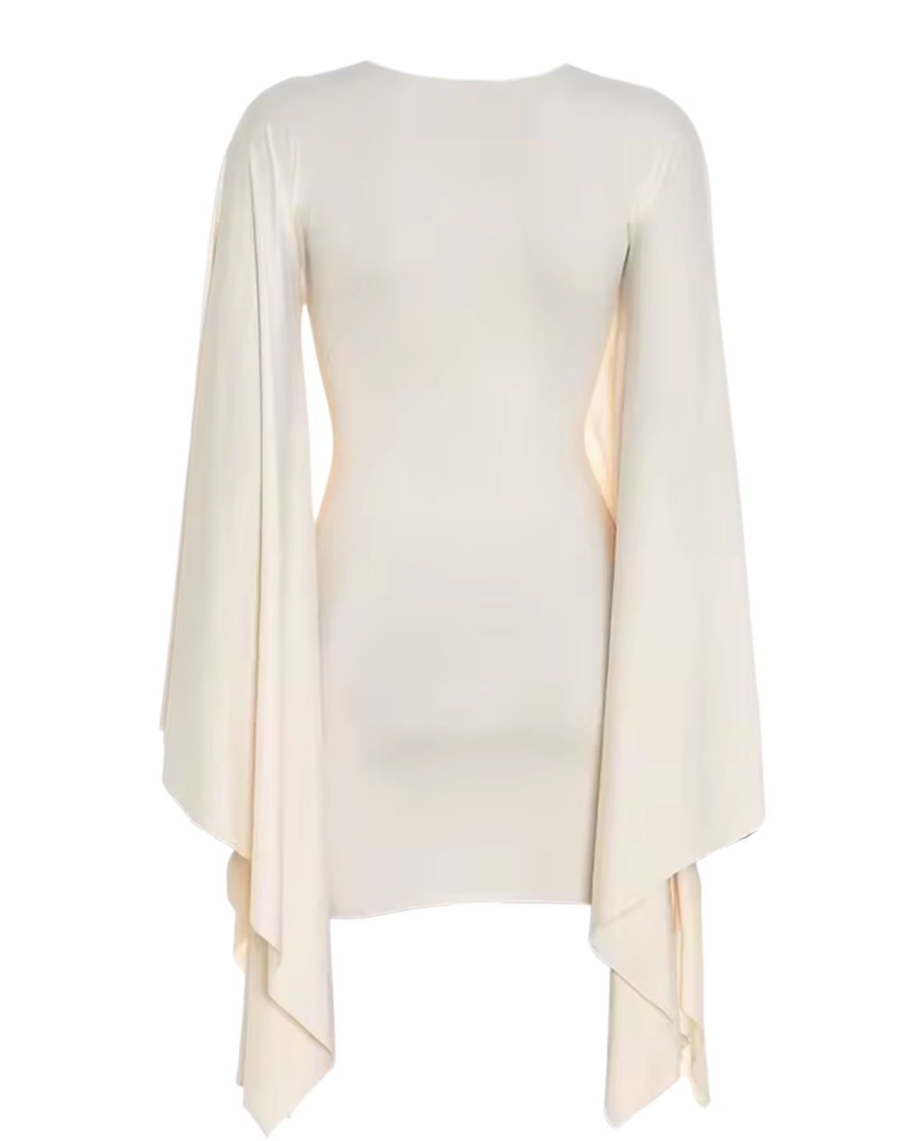 Angel armour Draped Sleeve Mini Dress – Ivory