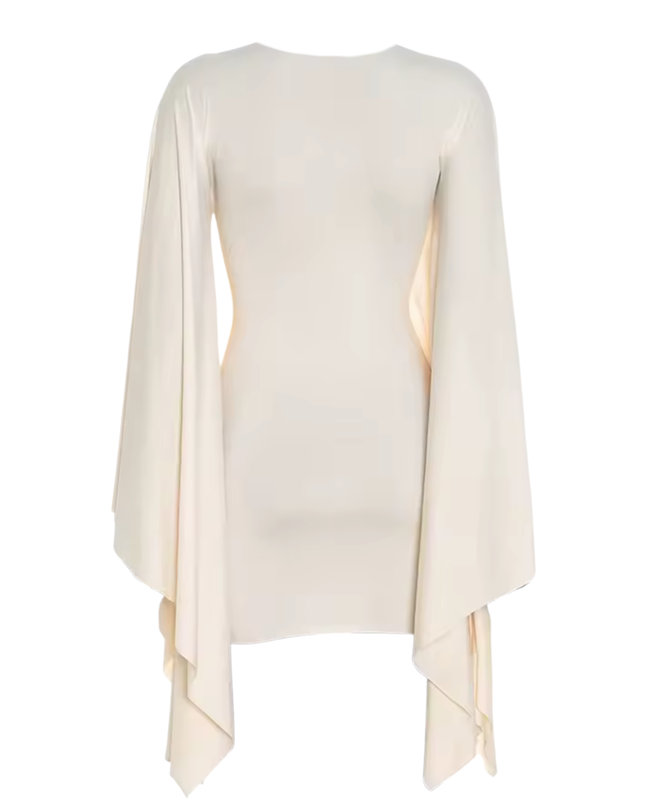 Angel armour Draped Sleeve Mini Dress – Ivory