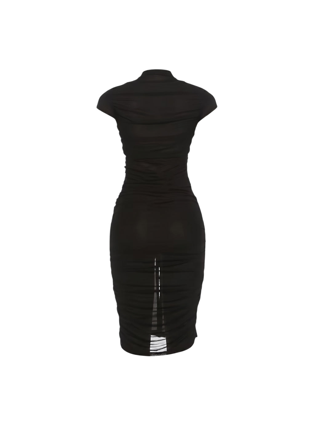 Courted Appliqué Midi Dress – Black