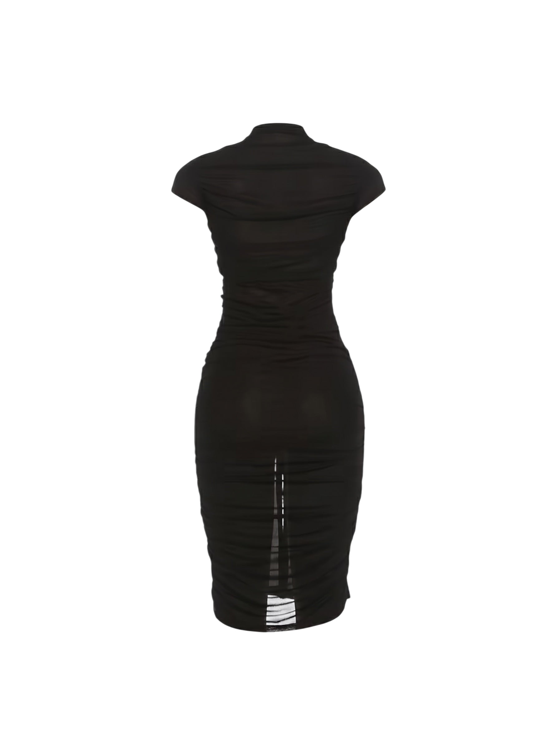 Courted Appliqué Midi Dress – Black