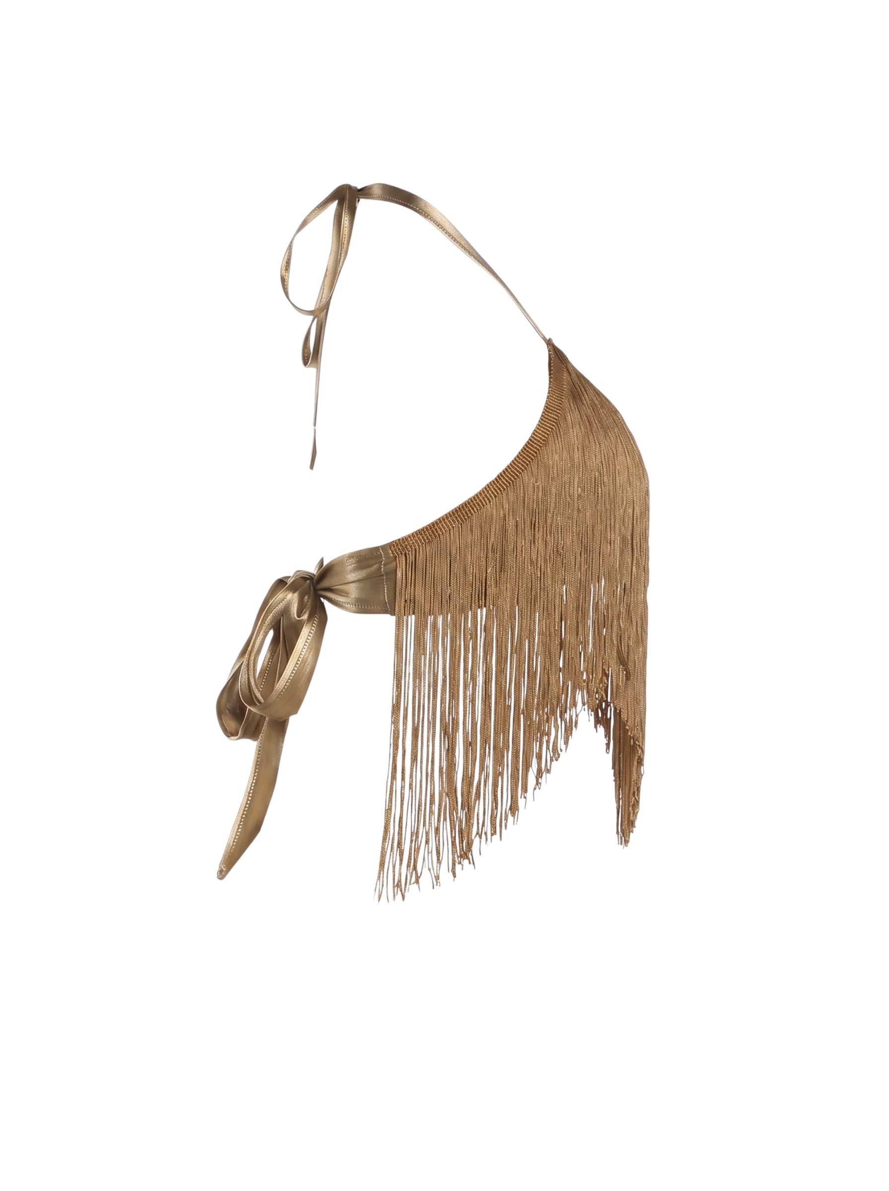 Golden Hour Fringe Halter Top – Gold
