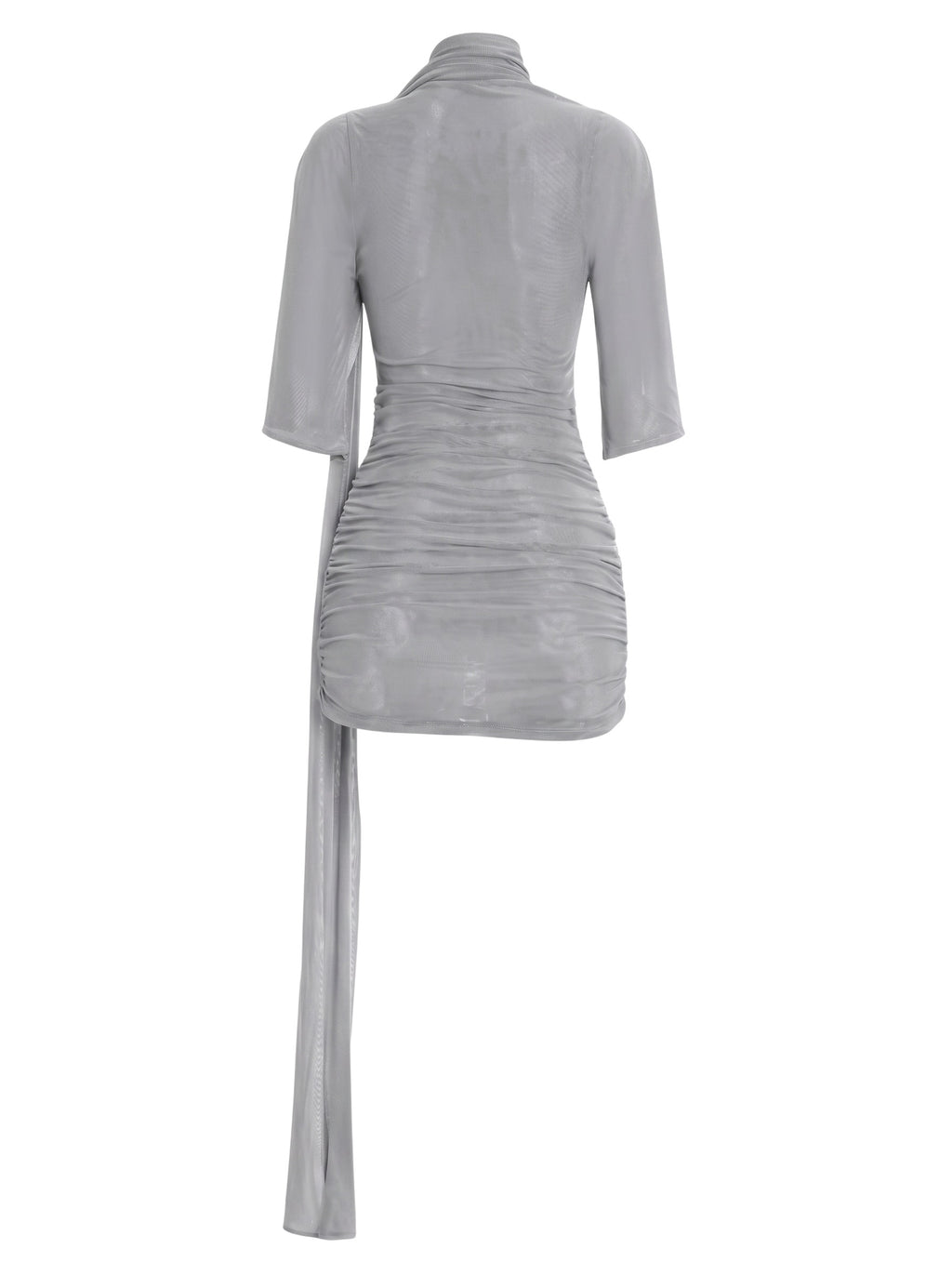 Slated Ruched Mini Dress – Grey