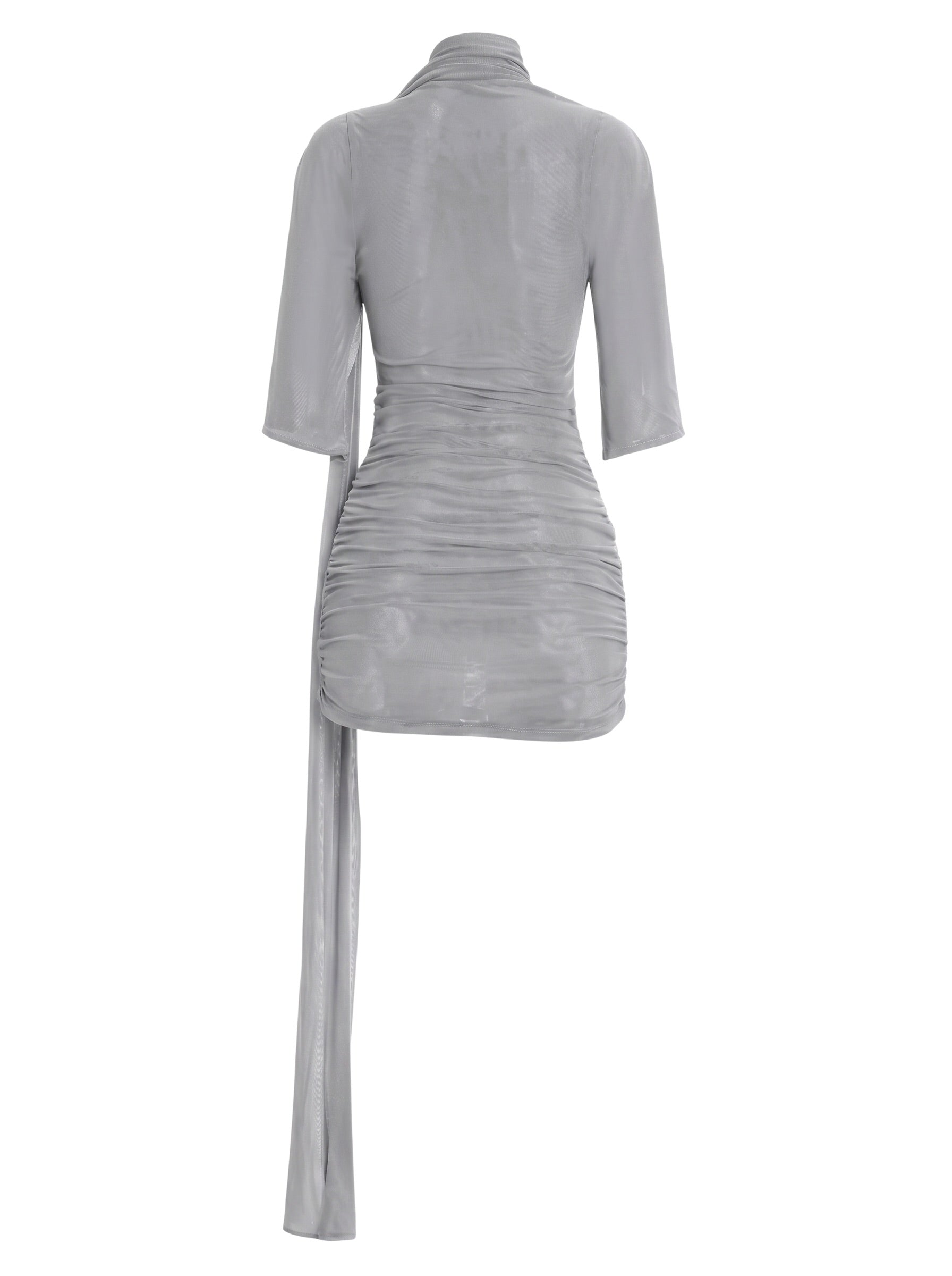 Slated Ruched Mini Dress – Grey