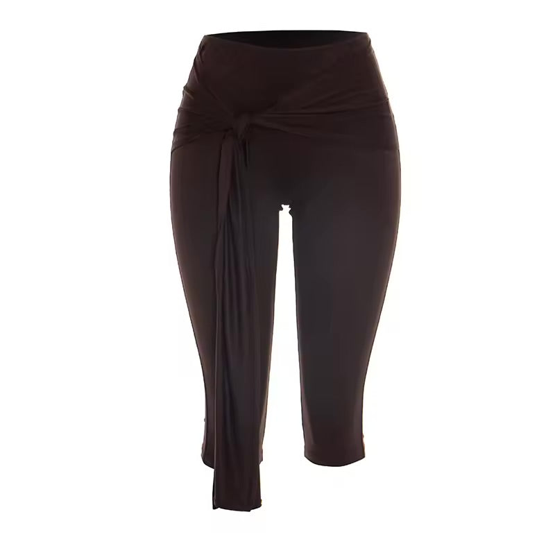 Mosea Asymmetric Capri Co-Ord Set – Brown