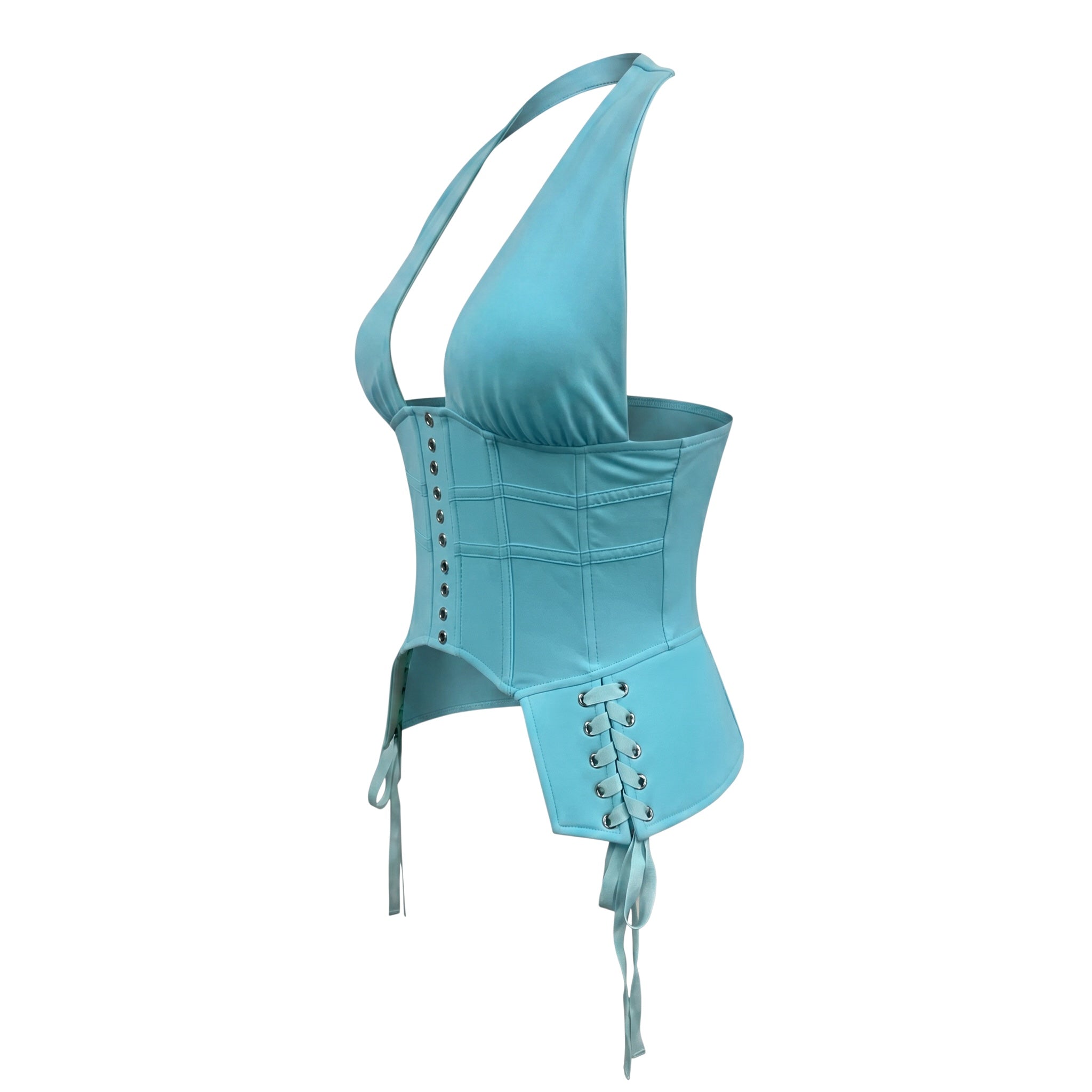 Galea structured Corset Top – Sky Blue