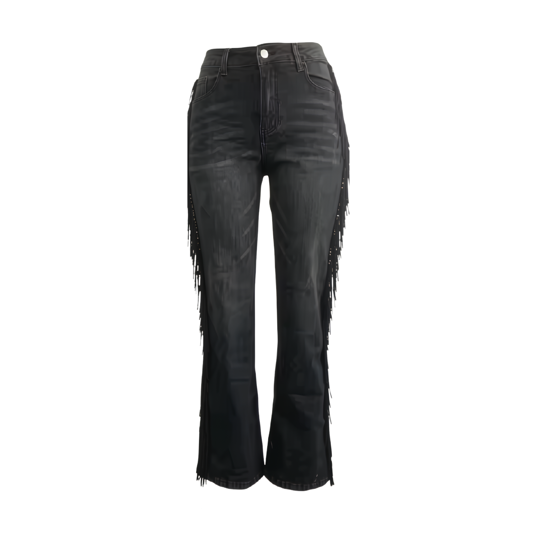 Outlaw Fringe Flare Jeans – Washed Black