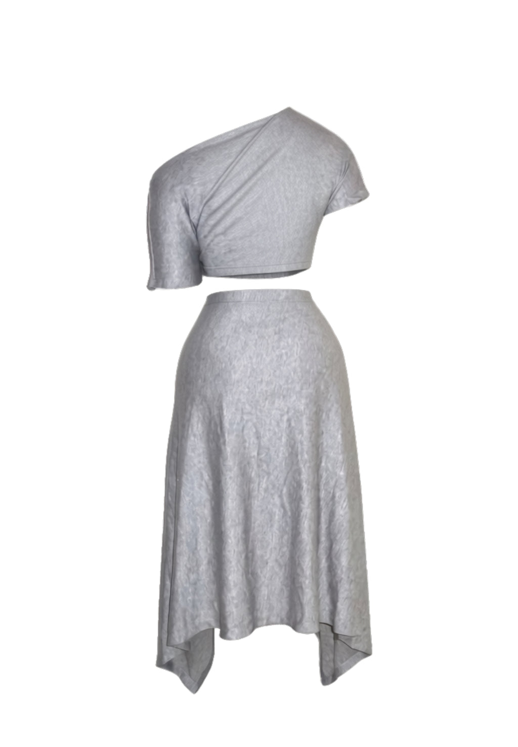 Allured twist skirt co-ord set - grey