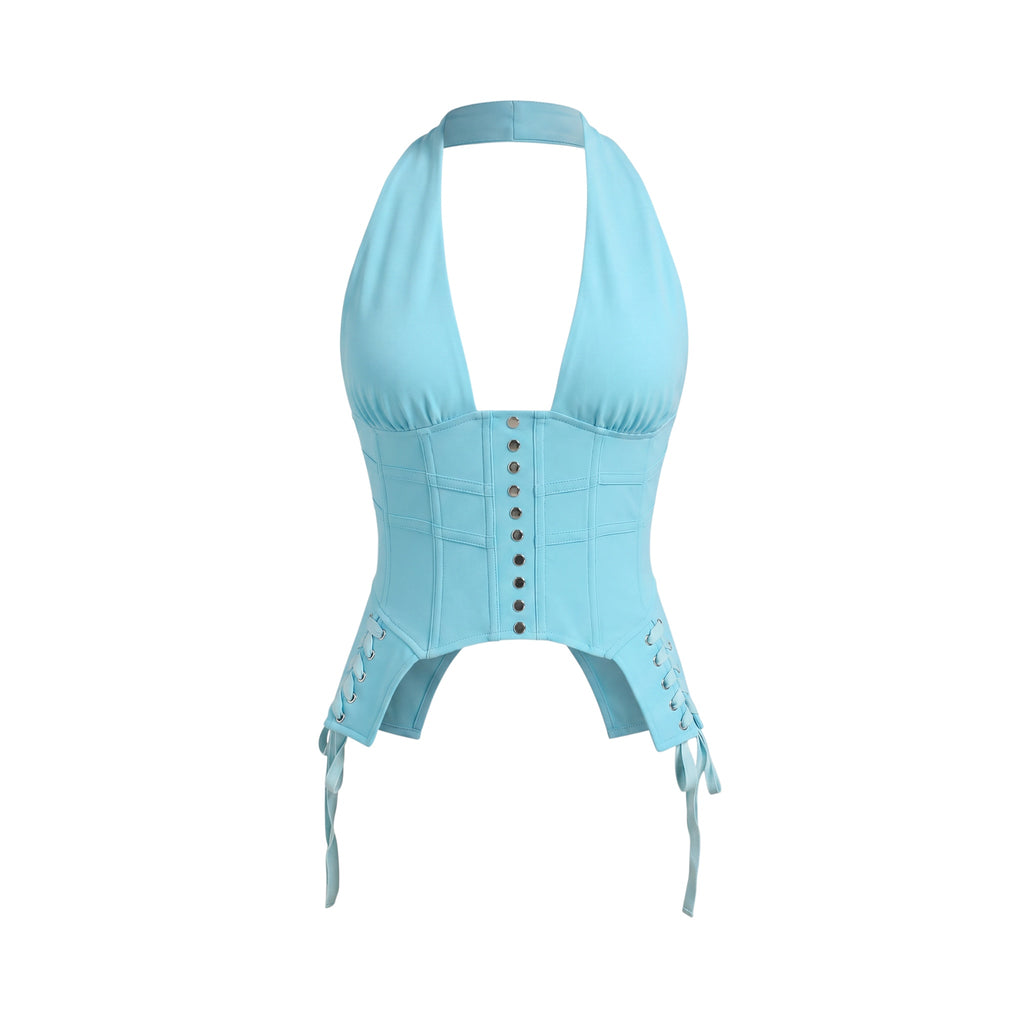 Galea structured Corset Top – Sky Blue