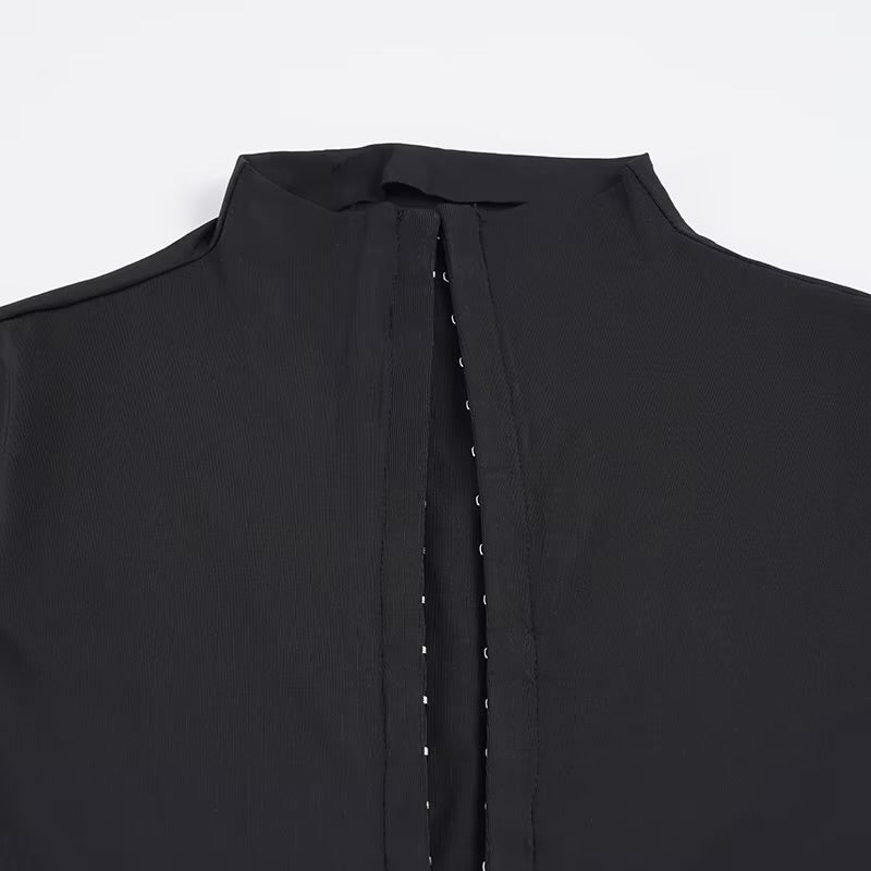 Allured High Neck Mini Dress – Black