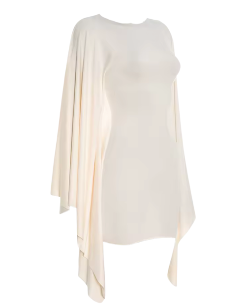 Angel armour Draped Sleeve Mini Dress – Ivory