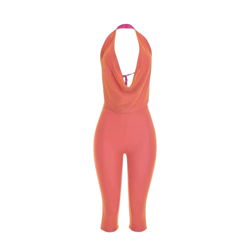 Solea Halter capri co-ord set – Coral