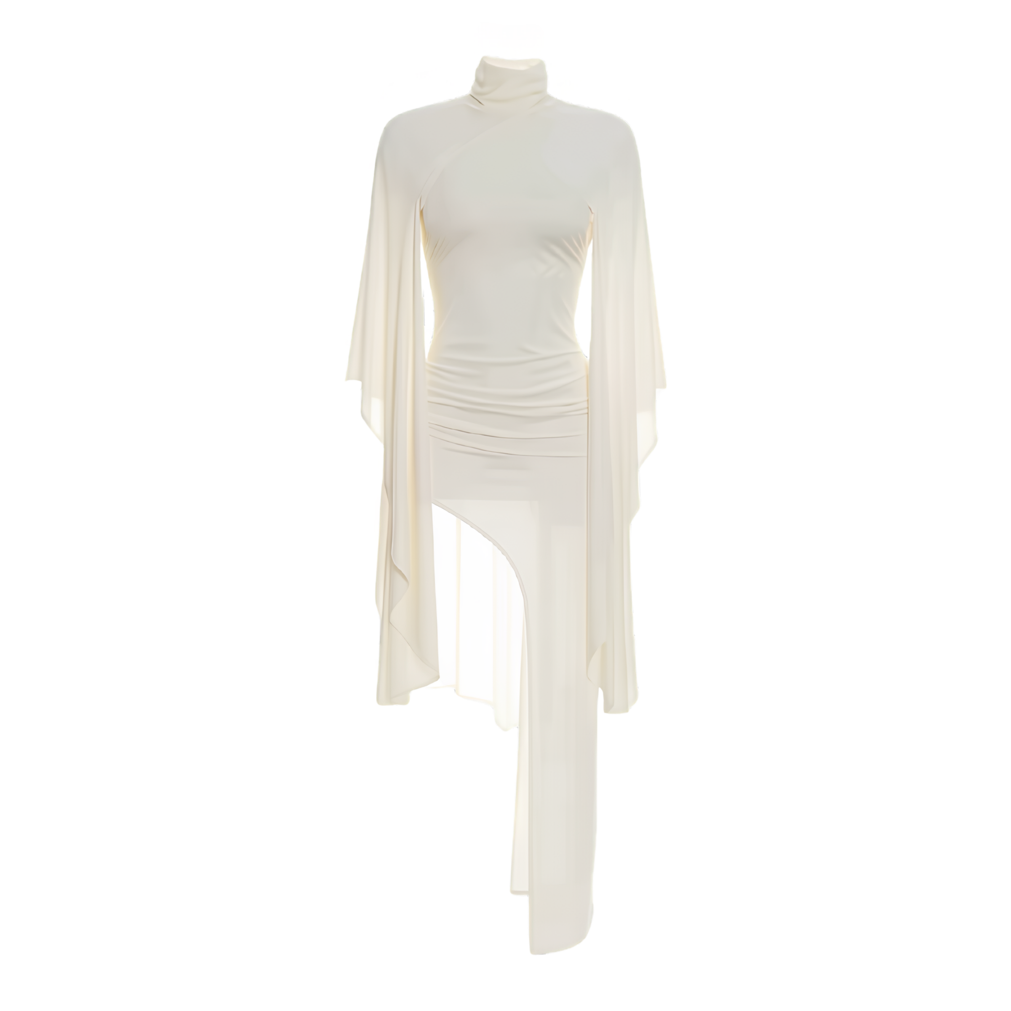 Solène Asymmetric Draped Maxi Dress – Ivory