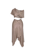 Allured twist skirt co-ord set - Taupe