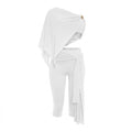 Oryx One Shoulder Capri Co-Ord Set – white